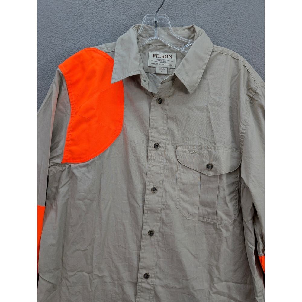 Filson Hunting Shooting Shirt Reinforced Shoulder Forearms Men's Small Nicaragua - Picture 4 of 12